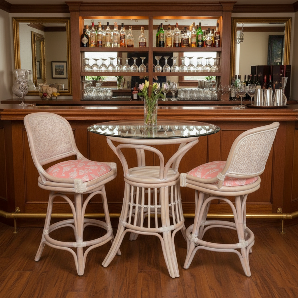 Alexander & Sheridan Cayman 3 Piece Rattan Indoor Counter Set