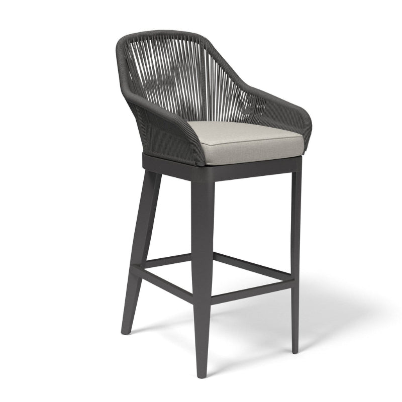 Sunset West Milano Rope And Aluminum Outdoor Bar Stool