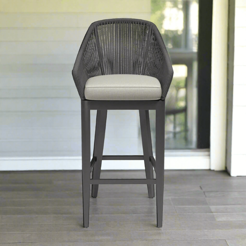 Sunset West Milano Rope And Aluminum Outdoor Bar Stool
