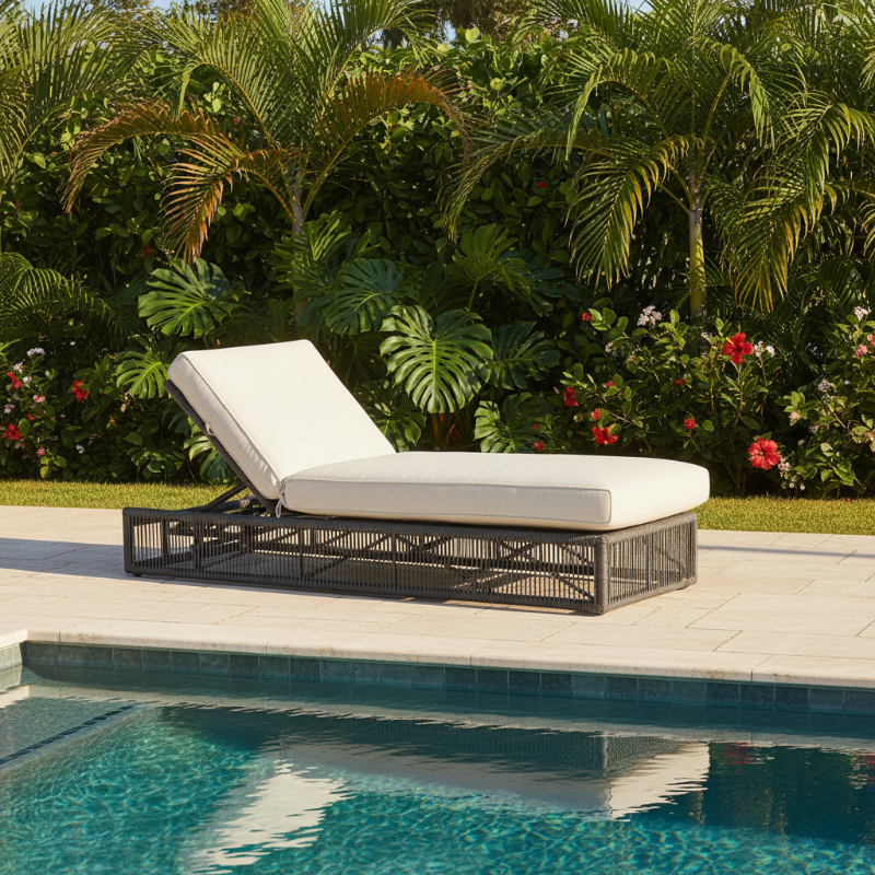 Sunset West Milano Rope and Aluminum Outdoor Adjustable Chaise