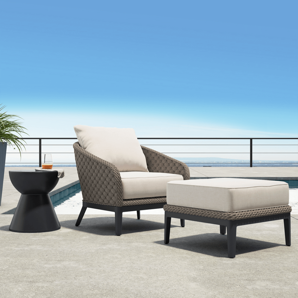 Sunset West Marbella Aluminum Outdoor Ottoman