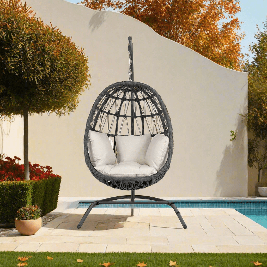 Sunset West Milano Rope and Aluminum Outdoor Hanging Chair