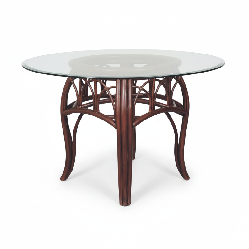 Alexander & Sheridan Cuba Rattan Indoor 4-Person Dining Set with Dining Armchairs and Cushions