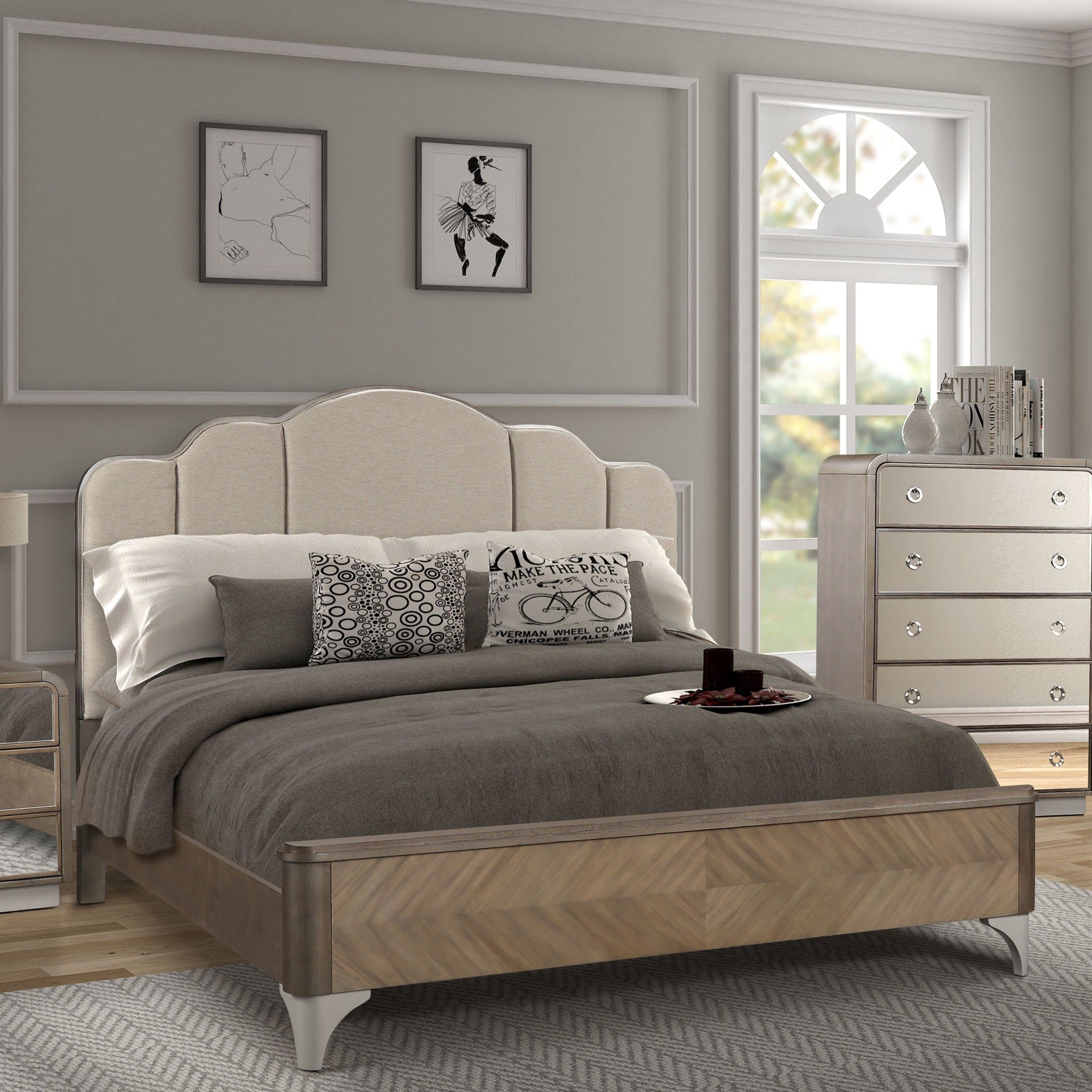 Oasis Home Cascade Upholstered Bed Queen Size
