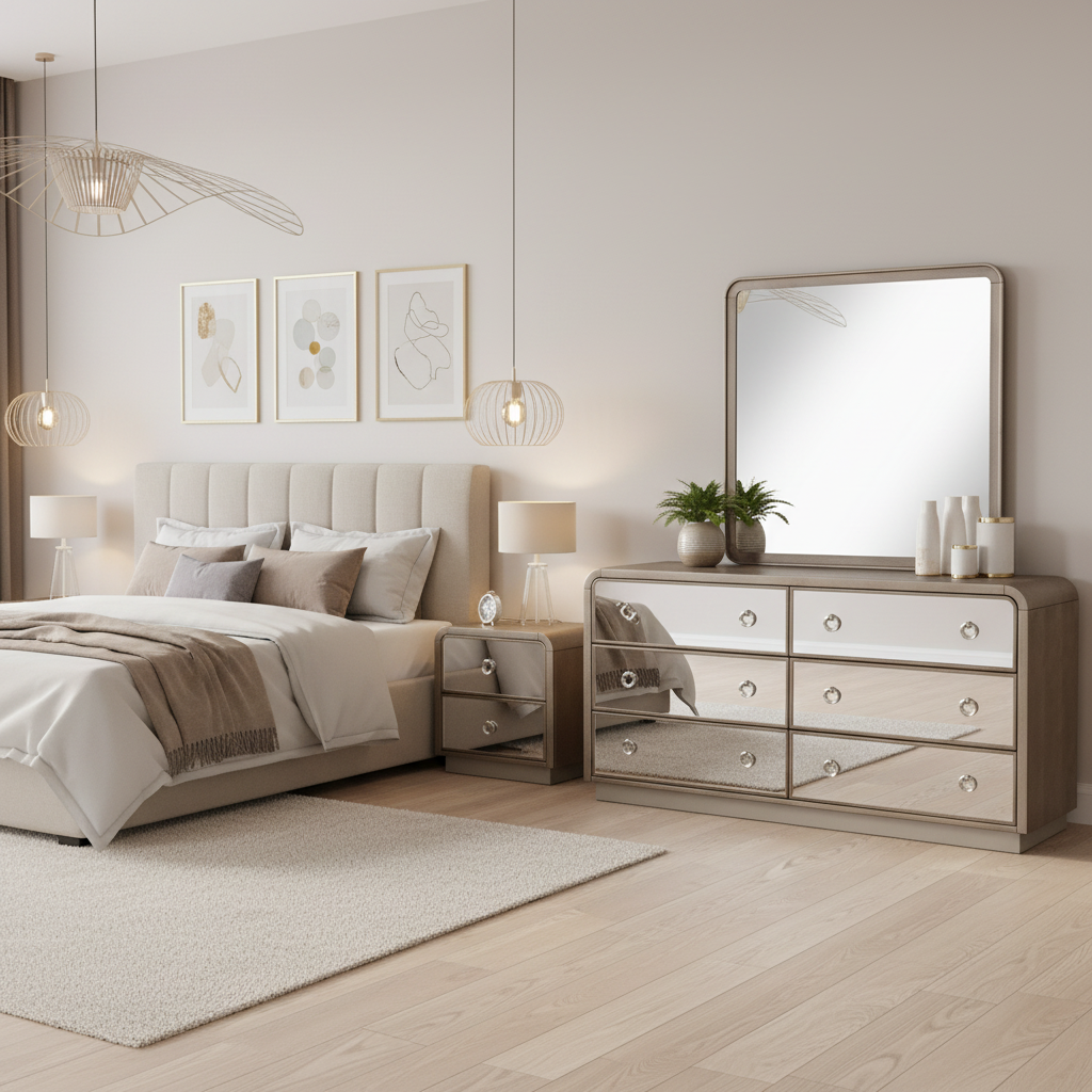 Oasis Home Cascade Wood Indoor Dresser & Mirror