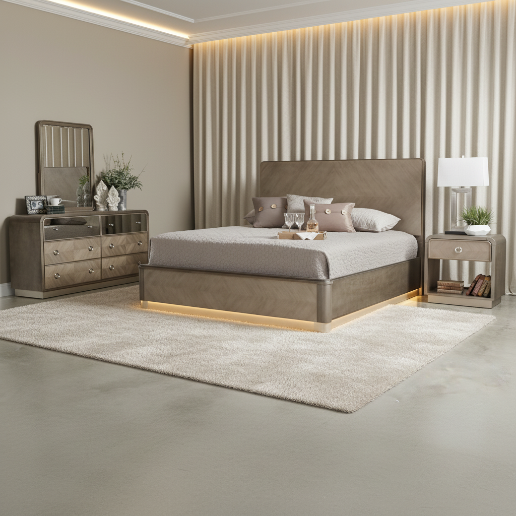 Oasis Home Cascade Wood Indoor 2-Person King Size Bedroom Furniture Set