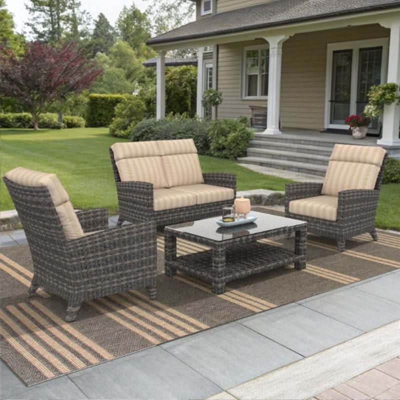 Forever Patio Cavalier Wicker Outdoor 4-Person Conversation Set