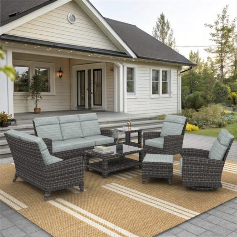 Forever Patio Cavalier Wicker Outdoor 7-Person Ultimate Patio Set