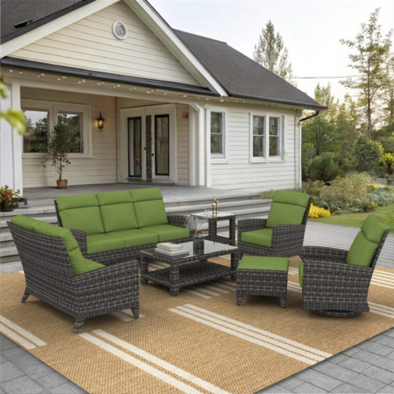 Forever Patio Cavalier Wicker Outdoor 7-Person Ultimate Patio Set