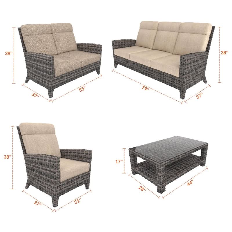 Forever Patio Cavalier Wicker Outdoor 6-Person Lounge Set