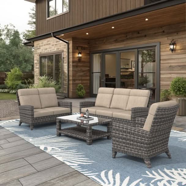 Forever Patio Cavalier Wicker Outdoor 6-Person Lounge Set