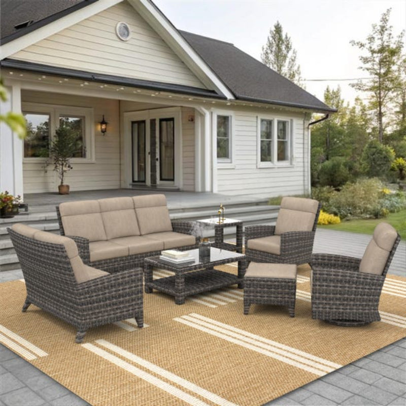 Forever Patio Cavalier Wicker Outdoor 7-Person Ultimate Patio Set