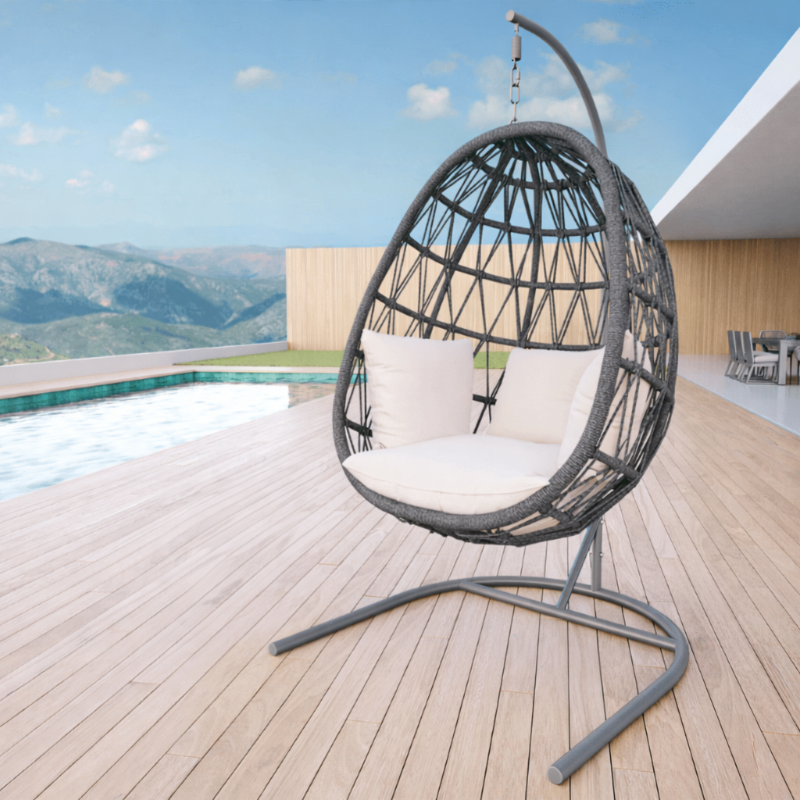 Sunset West Milano Rope and Aluminum Outdoor Hanging Chair