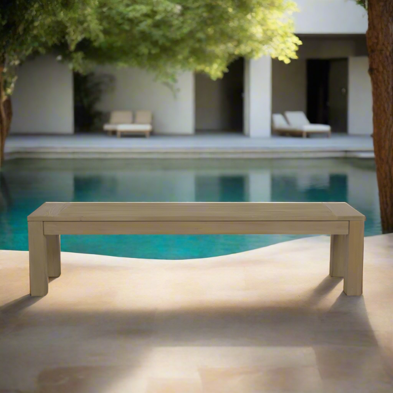 Sunset West Coastal Teak Outdoor Dining Bench