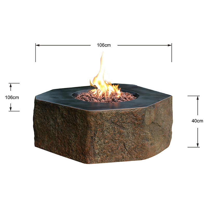 Elementi Columbia Glass Fiber Reinforced Concrete Outdoor Fire Pit Table