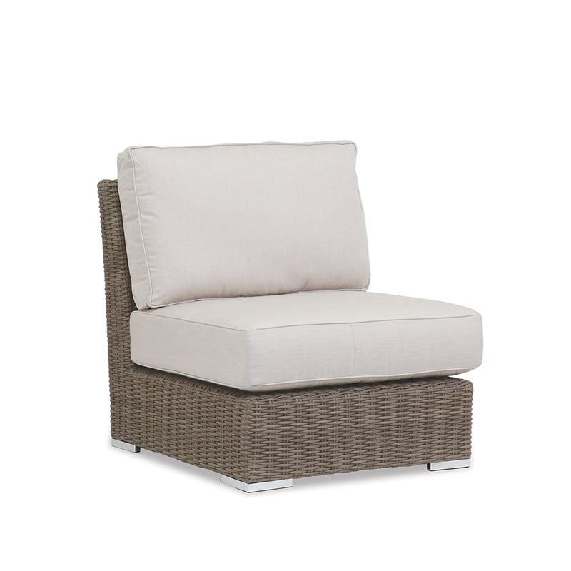 Sunset West Coronado Wicker Outdoor Armless Club Chair With Cushions