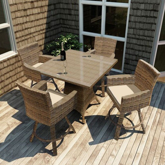 Forever Patio 5 Piece Cypress 36" Square Pub Table Set