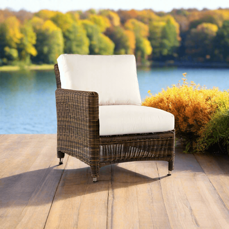 South Sea Rattan Del Ray Resin Wicker Outdoor Sectional Left End Piece