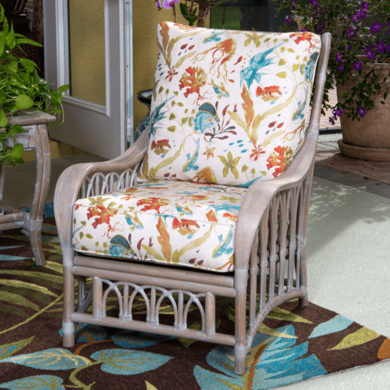 Alexander & Sheridan Cuba Rattan Indoor Lounge Chair with Cushion