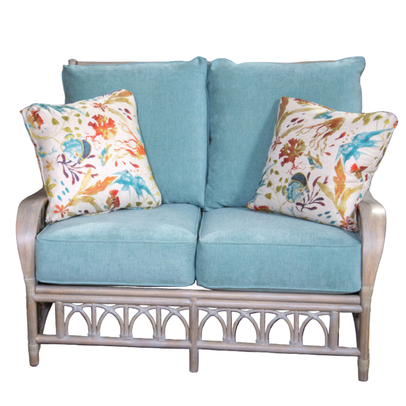 Alexander & Sheridan Cuba Rattan Indoor Loveseat with Cushions