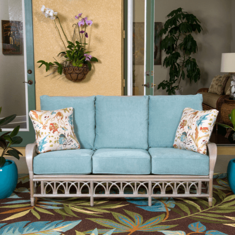 Alexander & Sheridan Cuba Rattan Indoor Sofa with Cushions