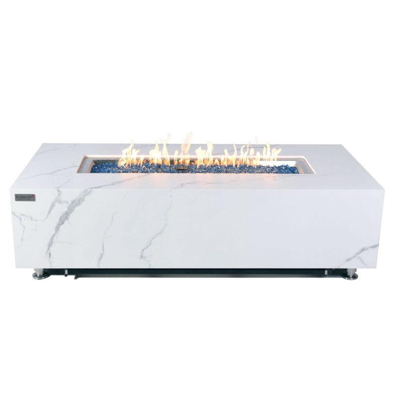 Elementi Plus Carrara Marble Porcelain Outdoor Fire Table