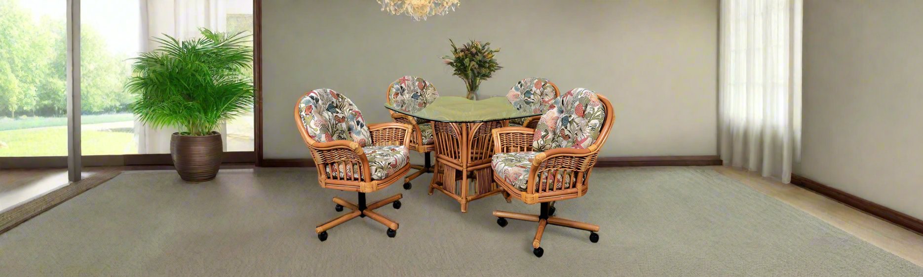 Hospitality Rattan Ultra 5 PC Sectional Aluminum Woven Dining Set with Cushions
