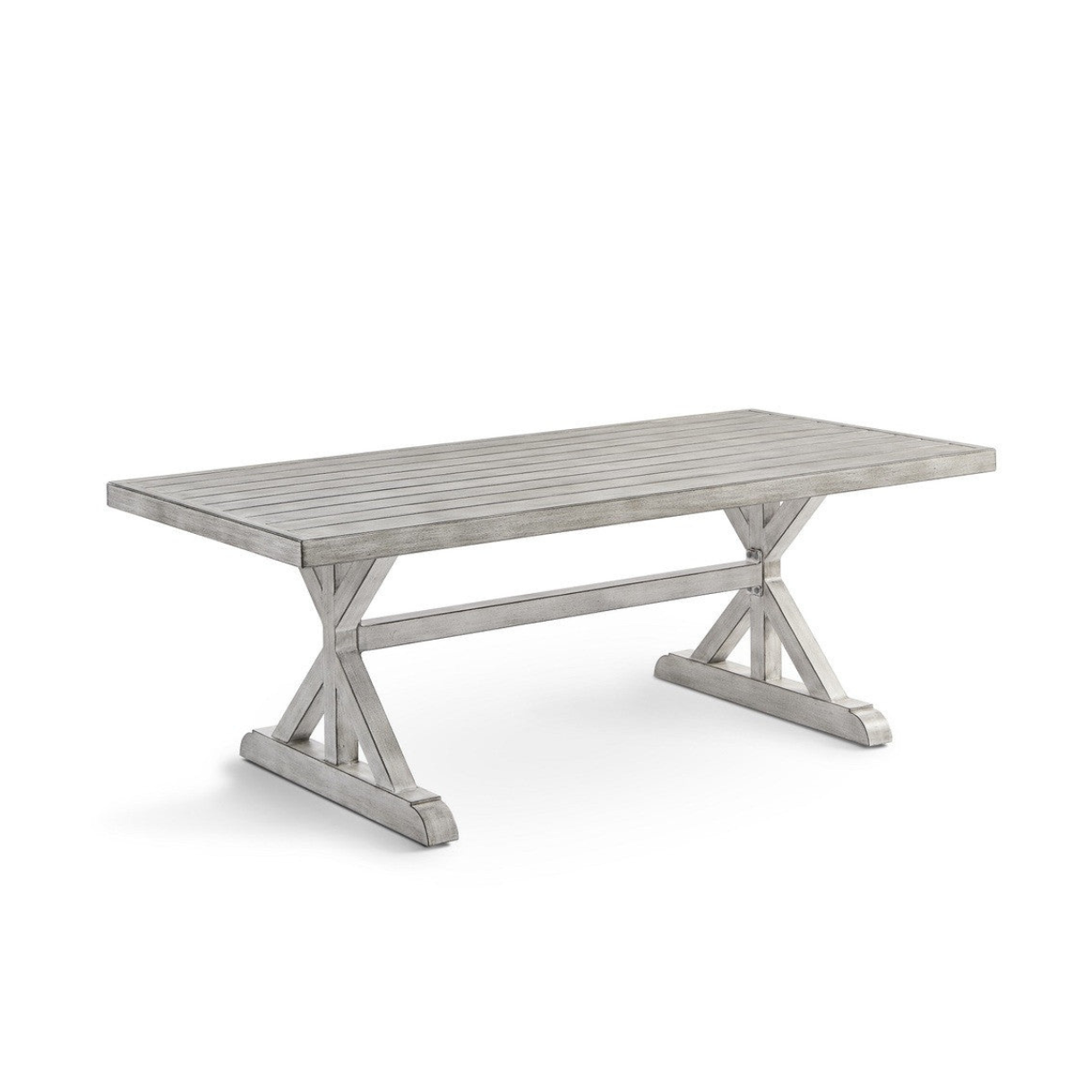 South Sea Rattan Dover Hand-Brushed Extruded Aluminum Outdoor Dining Table