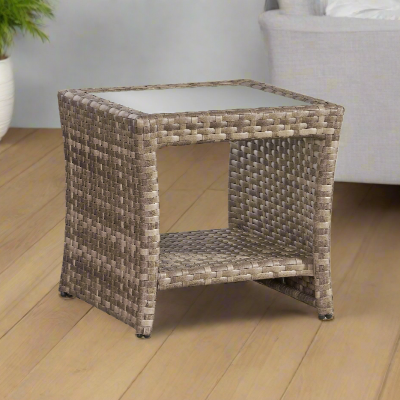 South Sea Rattan Driftwood Bay Wicker Outdoor End Table