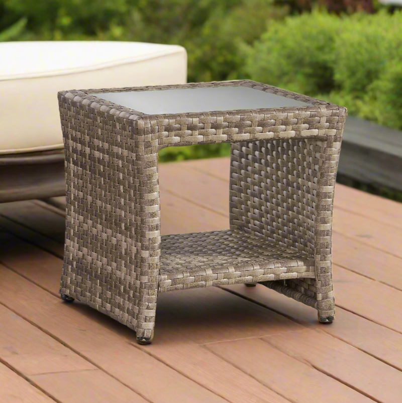 South Sea Rattan Driftwood Bay Wicker Outdoor End Table