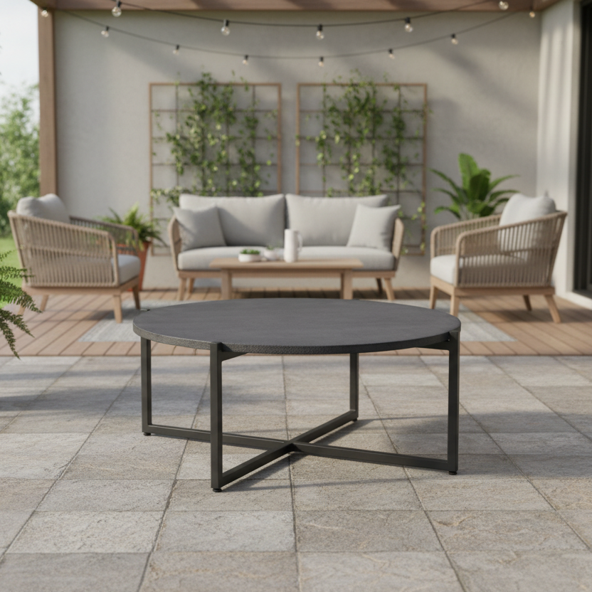Alfresco Home Soul Outdoor 29" Round Low Coffee Table