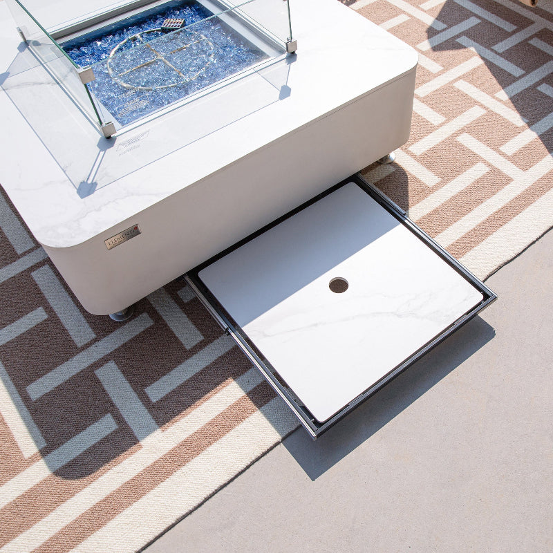 Elementi Plus Annecy Marble Porcelain Outdoor Fire Table