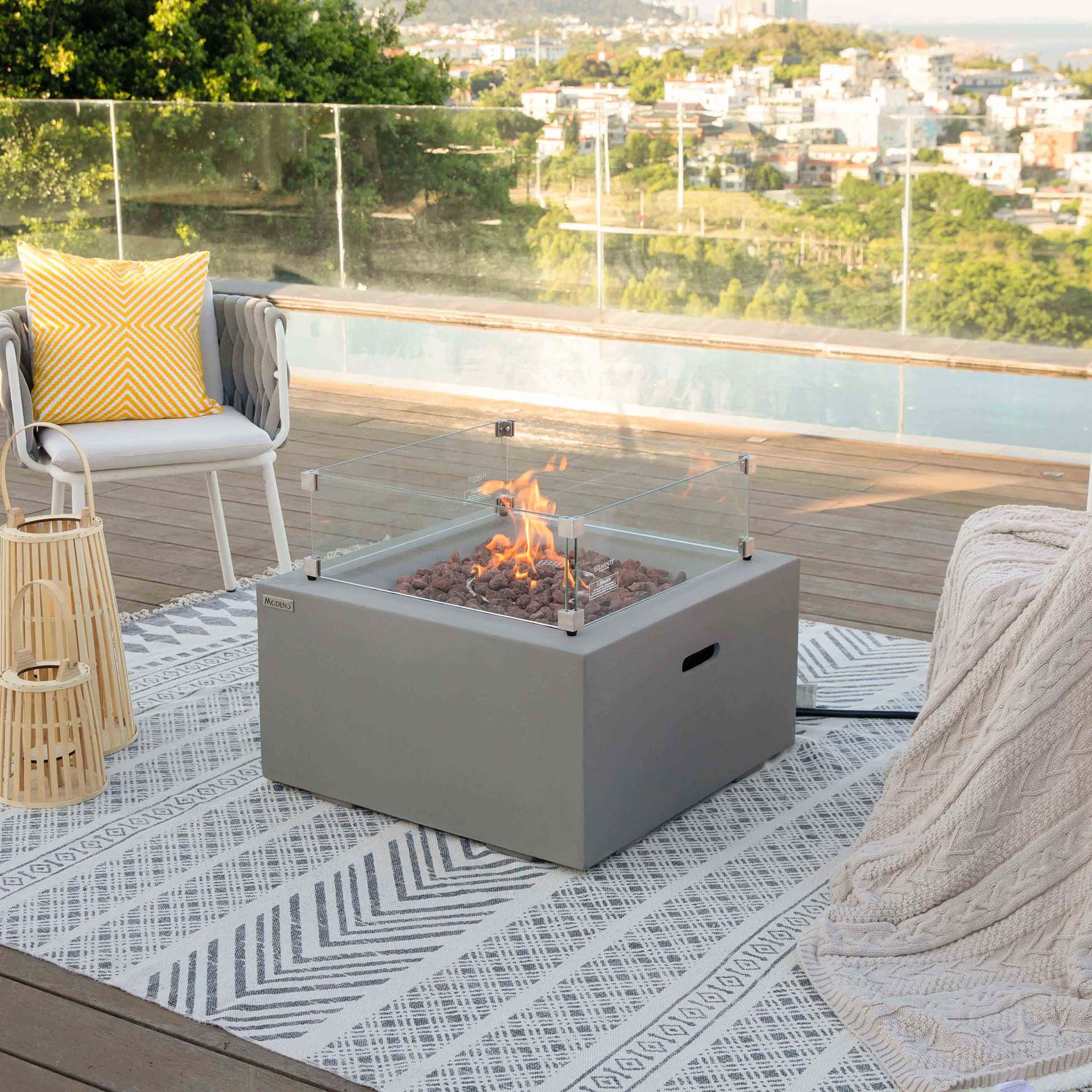 Elementi Modeno Ridgefield GFRC Outdoor Fire Pit