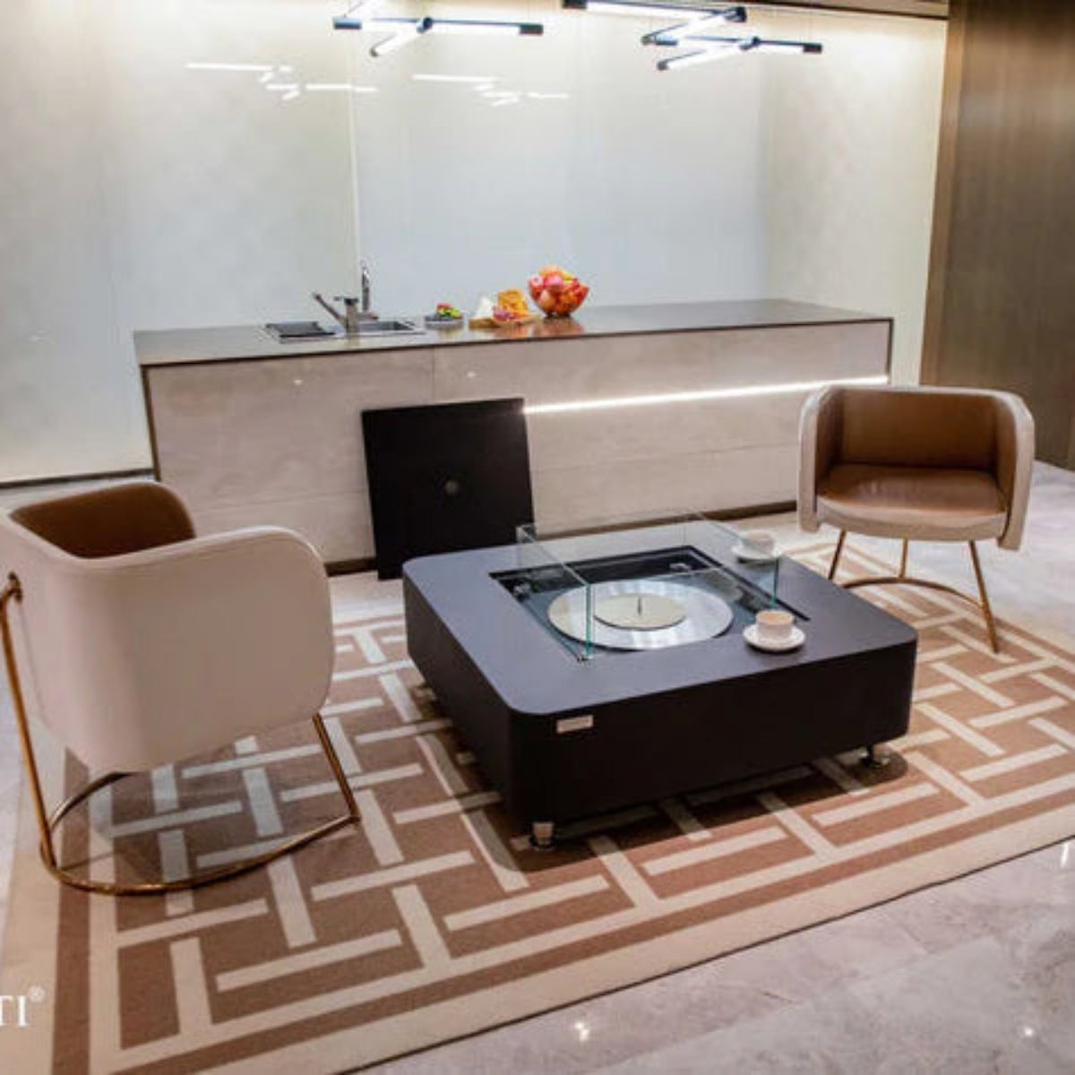 Elementi Perth 40" Square Concrete Ethanol Fire Table