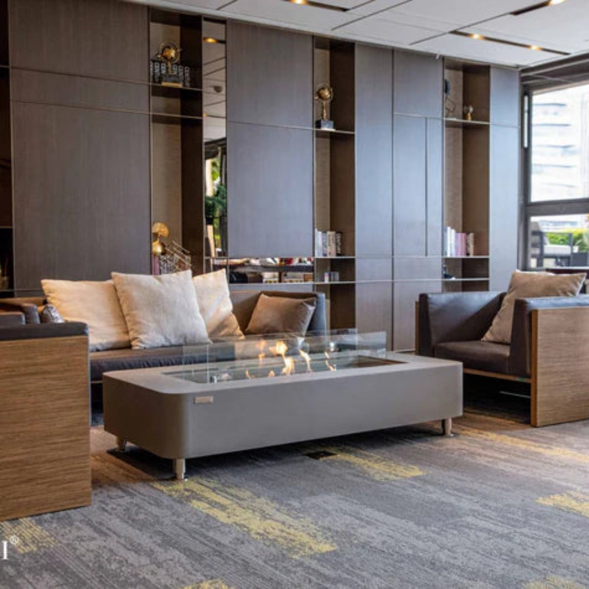 Elementi Sydney 30" Rectangle Concrete Ethanol Fire Table