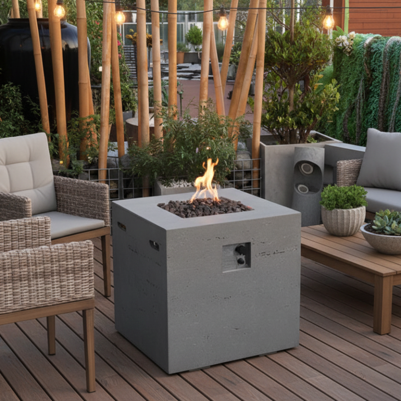 Elementi Ellington Glass Fiber Reinforced Concrete Outdoor Fire Table