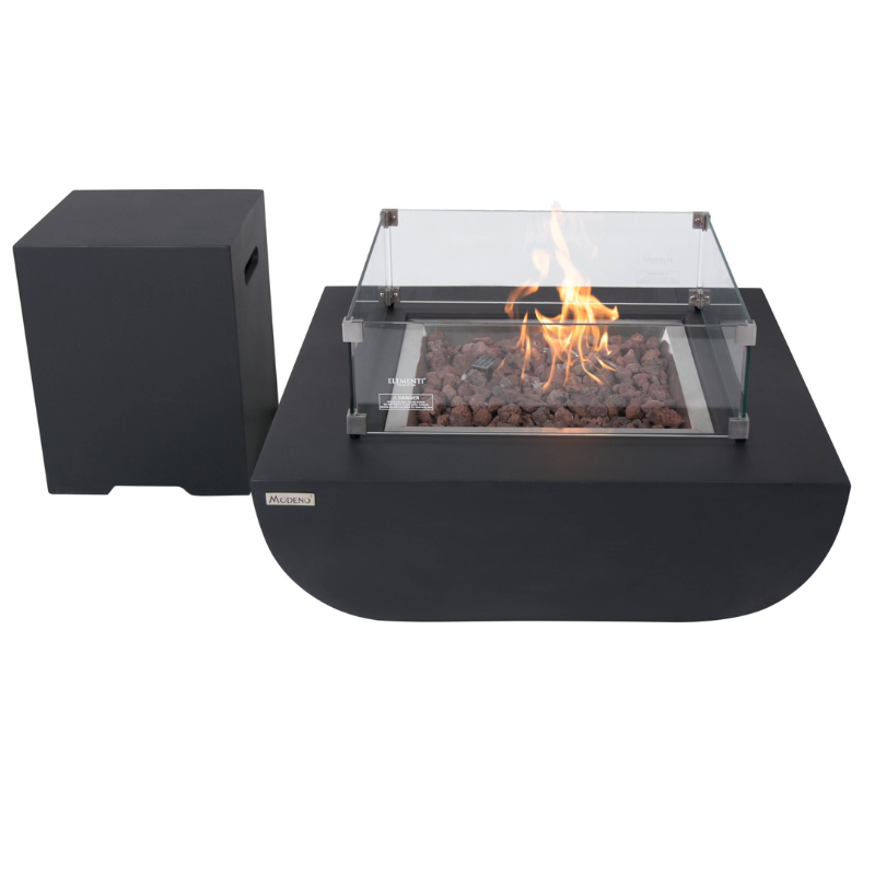 Elementi Modeno Aurora Glass Fiber Reinforced Concrete Outdoor Fire Table