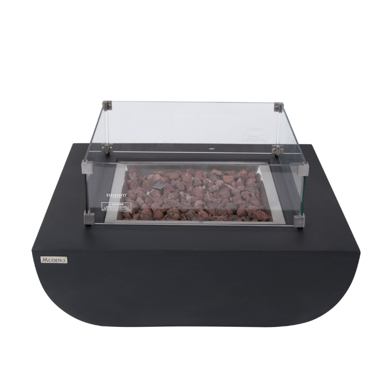 Elementi Modeno Aurora Glass Fiber Reinforced Concrete Outdoor Fire Table