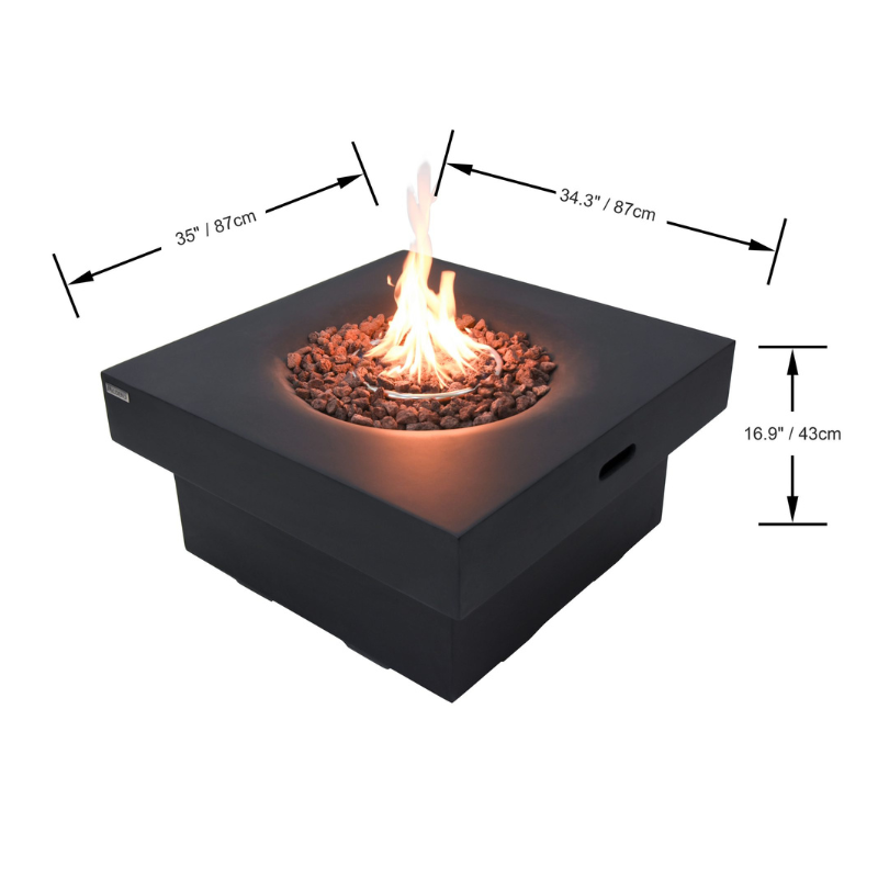 Elementi Modeno Branford Glass Fiber Reinforced Concrete Outdoor Fire Table