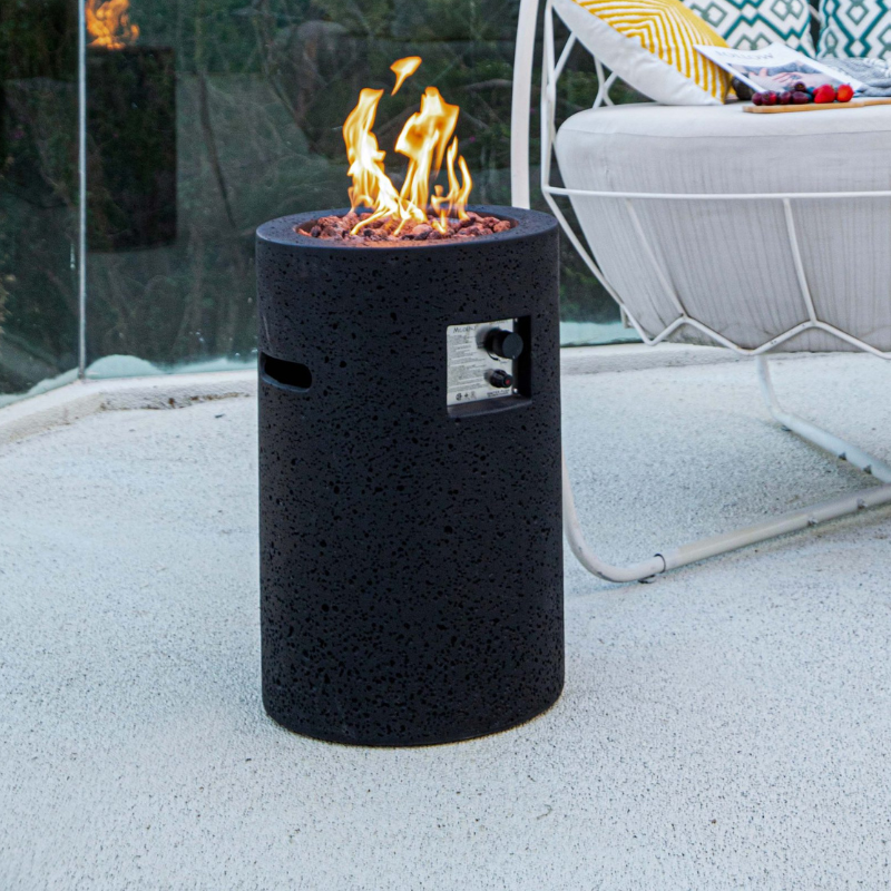 Elementi Modeno Lava Tube Glass Fiber Reinforced Concrete Outdoor Fire Pit