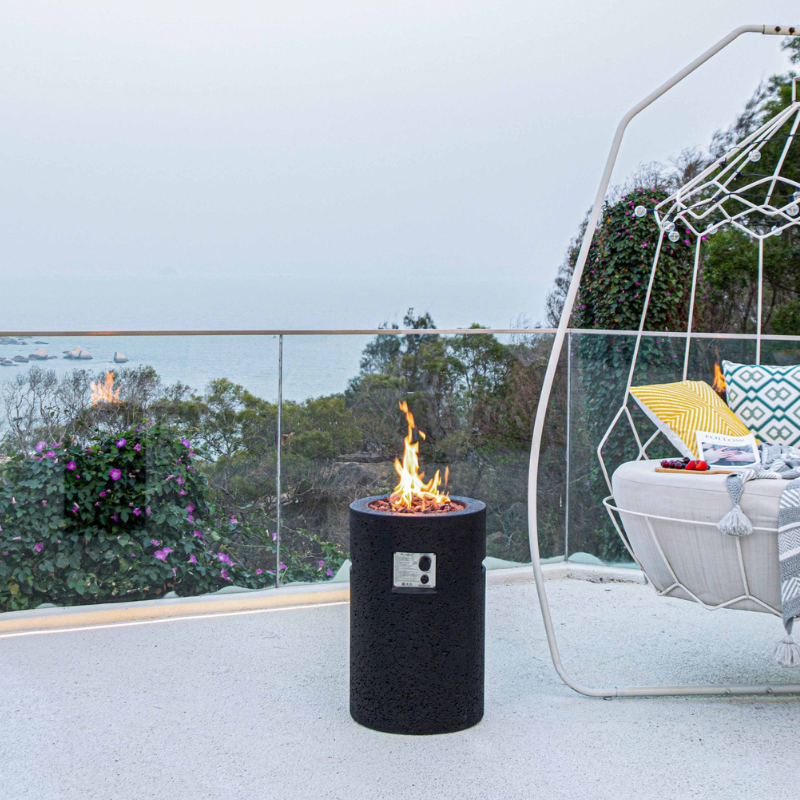 Elementi Modeno Lava Tube Glass Fiber Reinforced Concrete Outdoor Fire Pit