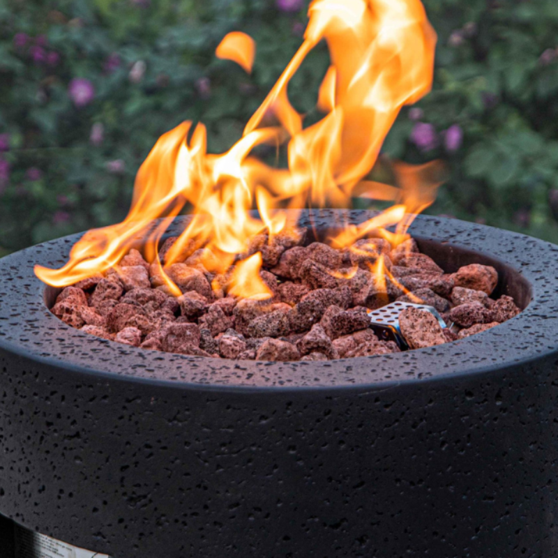Elementi Modeno Lava Tube Glass Fiber Reinforced Concrete Outdoor Fire Pit