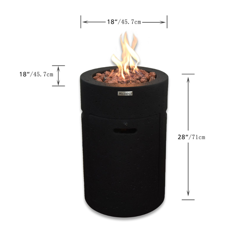 Elementi Modeno Lava Tube Glass Fiber Reinforced Concrete Outdoor Fire Pit
