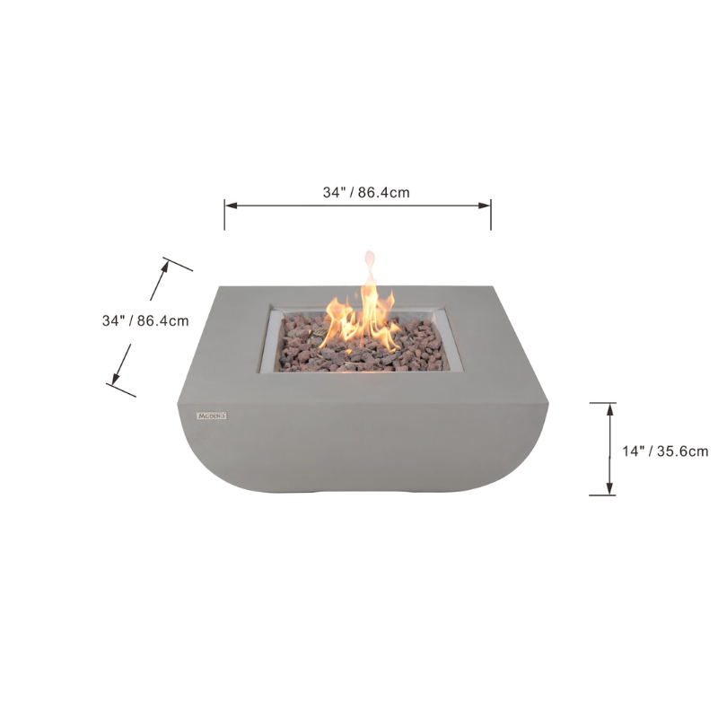 Elementi Modeno Westport GFRC Outdoor Fire Table