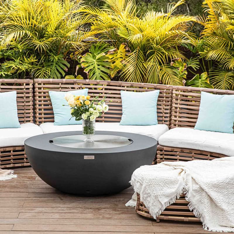 Elementi Lunar Bowl Glass Fiber Reinforced Concrete Outdoor Fire Table