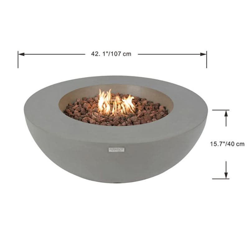 Elementi Lunar Bowl Glass Fiber Reinforced Concrete Outdoor Fire Table