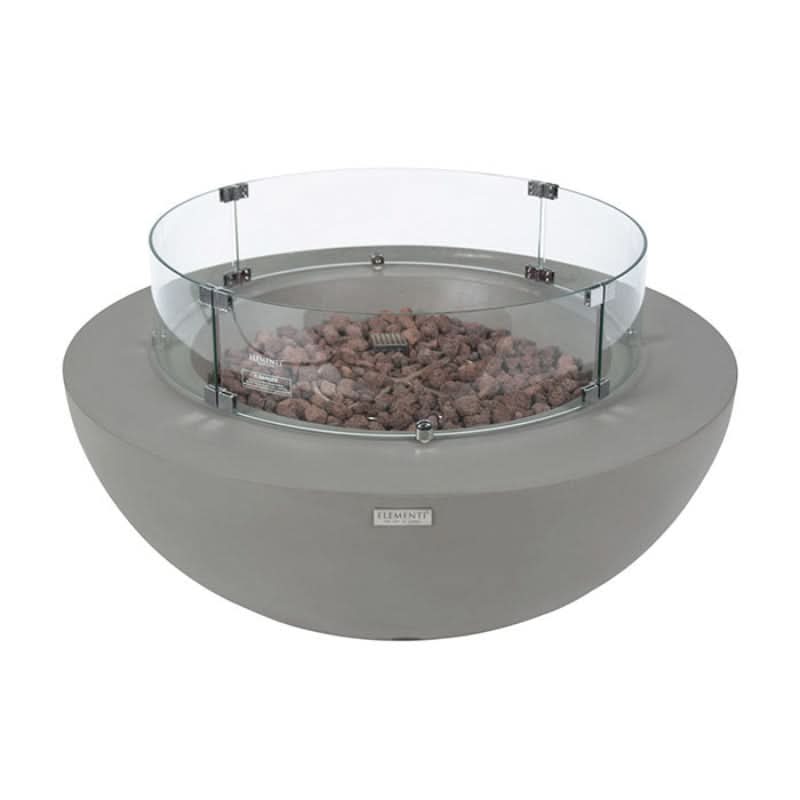Elementi Lunar Bowl Glass Fiber Reinforced Concrete Outdoor Fire Table
