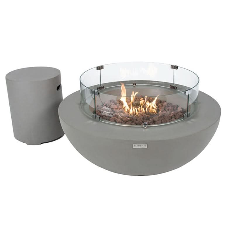 Elementi Lunar Bowl Glass Fiber Reinforced Concrete Outdoor Fire Table