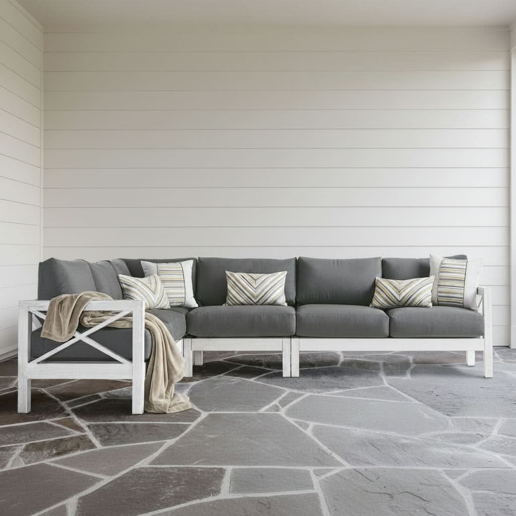 South Sea Rattan Farlowe Aluminum Outdoor 6-Person Sectional Set
