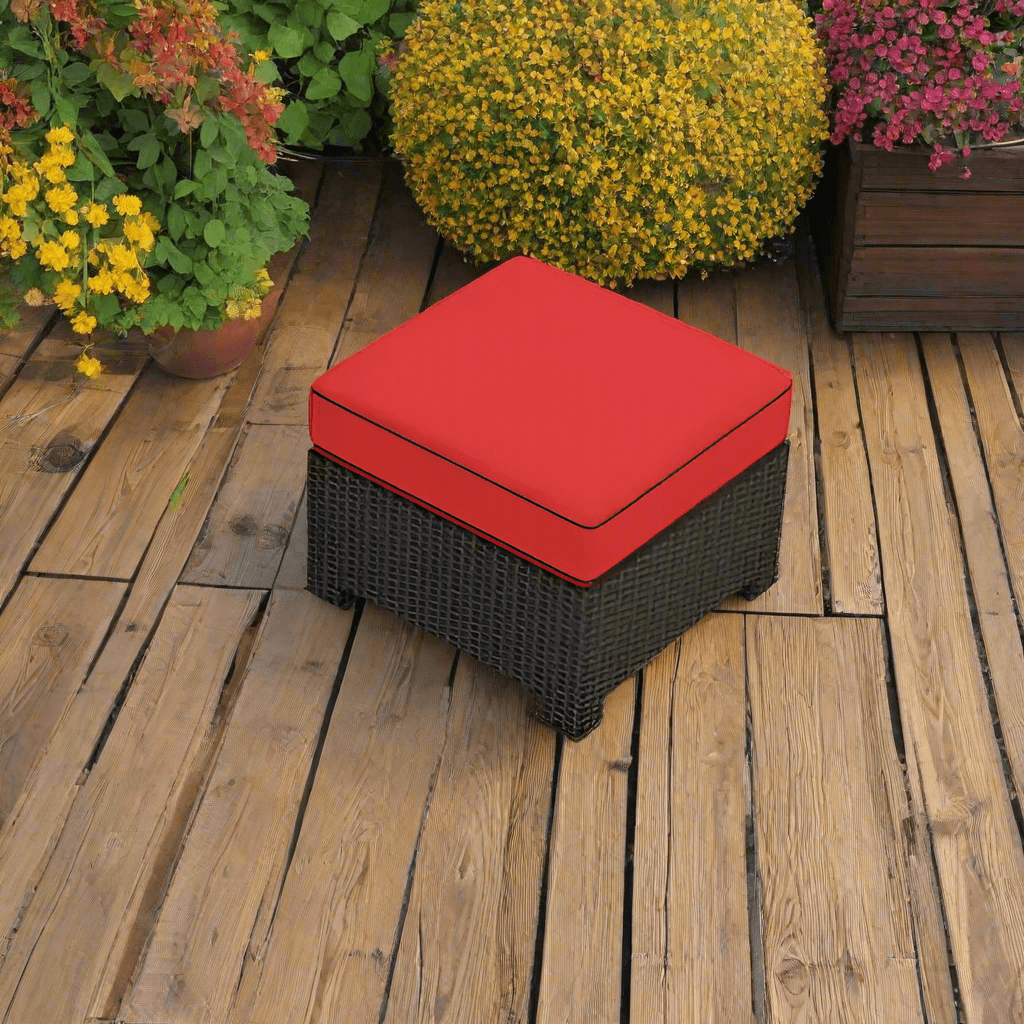 Forever Patio Barbados Wicker Square Ottoman
